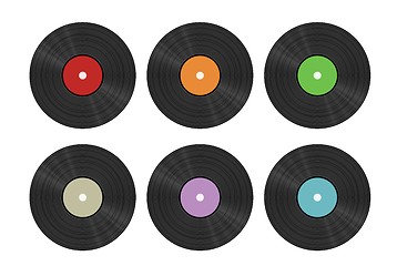 Image showing six vinyl discs
