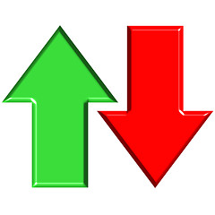 Image showing 3D Up and Down Arrows