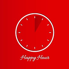 Image showing happy hour background with clock