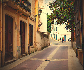 Image showing Tossa de Mar, Spain, Carrer la Guardia street at summer day