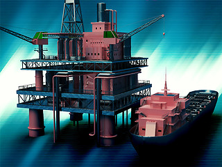 Image showing Oil rig  platform