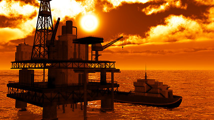 Image showing Oil rig  platform