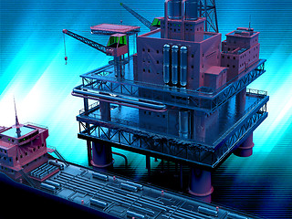 Image showing Oil rig  platform