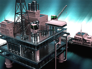 Image showing Oil rig  platform