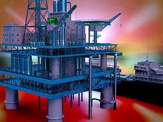 Image showing Oil rig  platform