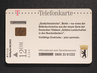 Image showing German phone card