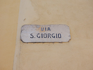 Image showing Via San Giorgio street sign
