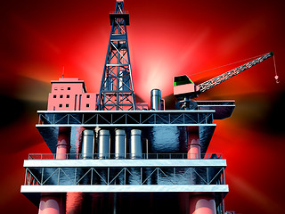 Image showing Oil rig  platform