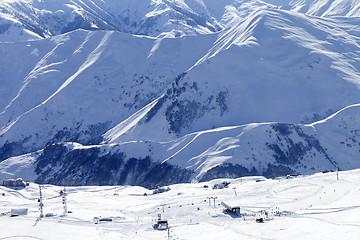 Image showing Top view on ski slope