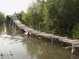 Image showing Fragile, old bridge