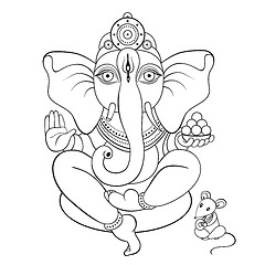 Image showing Lord Ganesha Hand drawn illustration.