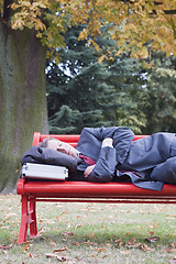 Image showing Sleeping businessman