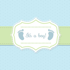 Image showing Baby shower invitation design in blue and green