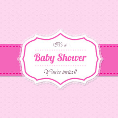 Image showing Baby shower invitation design in pink