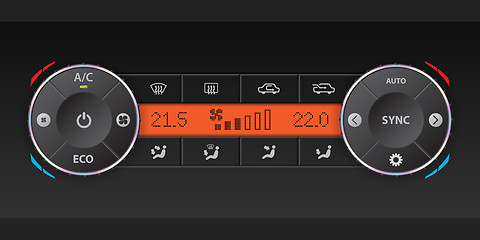 Image showing Dual air condition dashboard design 