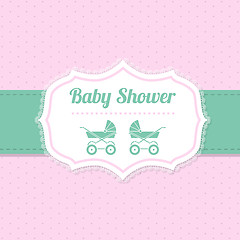 Image showing Baby shower greeting design in pink and green