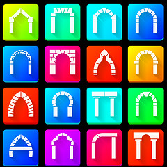 Image showing Colored icons collection of arches