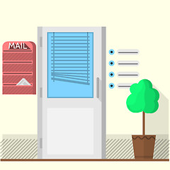 Image showing Flat vector illustration of office doors