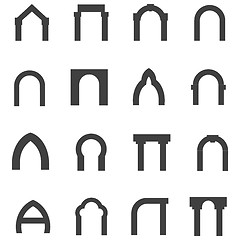 Image showing Black monolith vector icons for archway