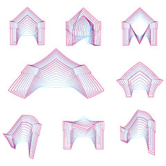 Image showing Abstract geometrical line vector icons for arch