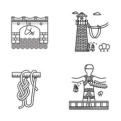 Image showing Black outline vector icons for rope jumping