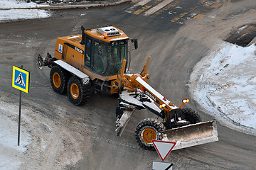 Image showing Cleaning of snow by means of special equipment.