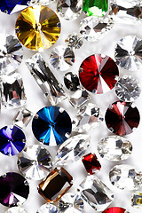 Image showing Large crystal strasses on a white background - macro photo