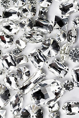 Image showing Large crystal strasses on a white background - macro photo