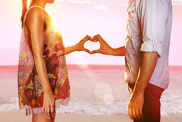 Image showing Lovers on beach