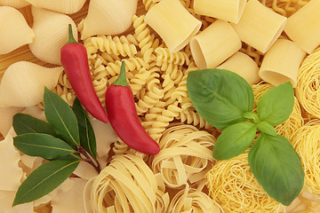 Image showing Pasta and Herbs