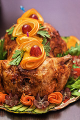 Image showing Whole roasted chicken 