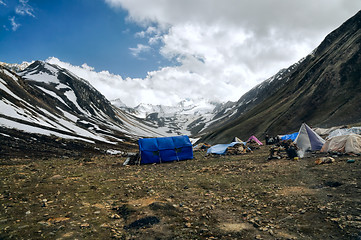 Image showing Base camp in Himalayas