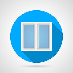 Image showing Flat vector icon for white frame window