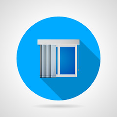 Image showing Flat vector icon for window with vertical louvers