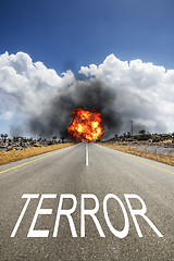 Image showing road with text TERROR