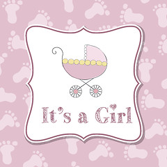 Image showing Baby girl invitation for baby shower