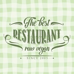 Image showing retro raw vegan  restaurant poster