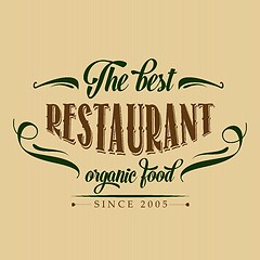Image showing retro organic food  restaurant poster
