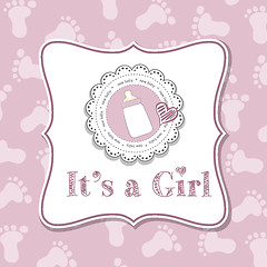 Image showing Baby girl invitation for baby shower