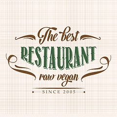 Image showing retro raw vegan  restaurant poster