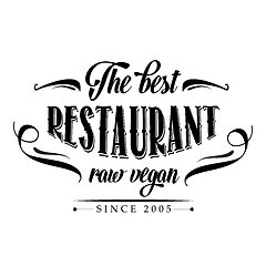 Image showing retro raw vegan  restaurant poster