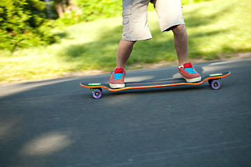 Image showing Longboarder Closeup