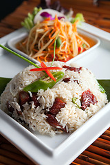 Image showing Thai Pork Ribs and Rice Dish