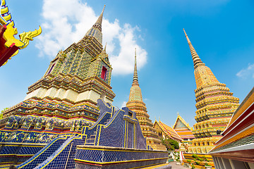 Image showing Pagodas of Wat Pho temple in Bangkok, Thailand