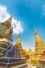 Image showing Pagodas of Wat Pho temple in Bangkok, Thailand