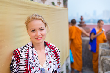 Image showing Female Traveler in Bangkok.