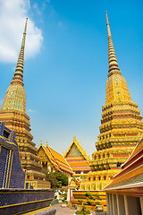 Image showing Pagodas of Wat Pho temple in Bangkok, Thailand