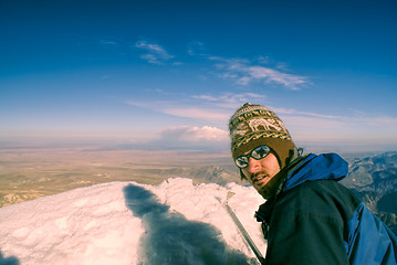 Image showing Hiker on Huayna Potosi