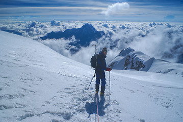 Image showing Hiker on Huayna Potosi