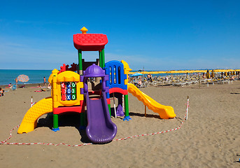 Image showing Toys on the beach